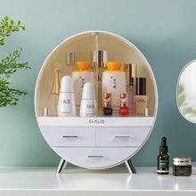 Load image into Gallery viewer, Dustproof Round Cosmetic Storage Box Desktop Organzier