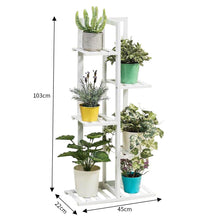 Load image into Gallery viewer, Rustic Wooden Multi-Tiered Potted Plant Stand