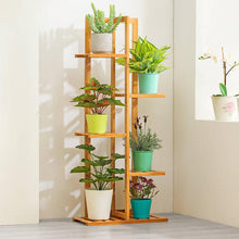 Load image into Gallery viewer, Rustic Wooden Multi-Tiered Potted Plant Stand