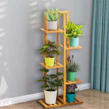 Load image into Gallery viewer, Rustic Wooden Multi-Tiered Potted Plant Stand