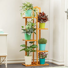 Load image into Gallery viewer, Rustic Wooden Multi-Tiered Potted Plant Stand