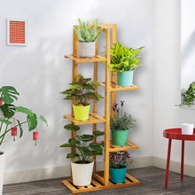 Load image into Gallery viewer, Rustic Wooden Multi-Tiered Potted Plant Stand