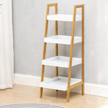 Load image into Gallery viewer, 4-Tier Nordic Freestanding Wooden Ladder Shelf Storage Organizer Shelves & Racks Living and Home