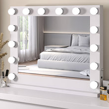 Load image into Gallery viewer, Metal Round Lighted Makeup Mirror for Tabletop Face Mirrors Living and Home 80cm