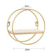 Load image into Gallery viewer, Minimalism Wall Floating Shelf Round Gold Framed Display Rack Wall & Display Shelves Living and Home