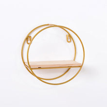 Load image into Gallery viewer, Minimalism Wall Floating Shelf Round Gold Framed Display Rack Wall & Display Shelves Living and Home
