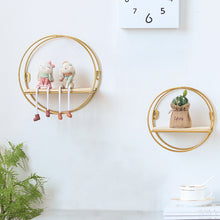 Load image into Gallery viewer, Minimalism Wall Floating Shelf Round Gold Framed Display Rack Wall & Display Shelves Living and Home