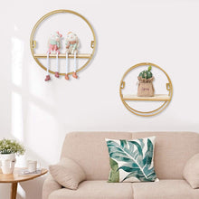 Load image into Gallery viewer, Minimalism Wall Floating Shelf Round Gold Framed Display Rack Wall & Display Shelves Living and Home