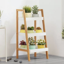 Load image into Gallery viewer, 3-Tier Nordic Freestanding Wooden Ladder Shelf Storage Organizer Shelves & Racks Living and Home
