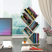 Load image into Gallery viewer, Rustic Standing Tree Bookshelf Wood Display Rack