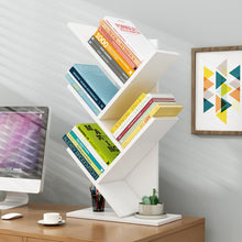 Load image into Gallery viewer, Rustic Standing Tree Bookshelf Wood Display Rack