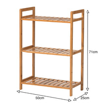 Load image into Gallery viewer, Tiered Bamboo Wood Book Storage Shelf