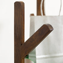 Load image into Gallery viewer, Wooden Coat Rack Stand with 3 Shelves for Entryway