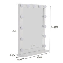 Load image into Gallery viewer, Hollywood Style Lighted Rectangular Makeup Mirror with Base LED Make Up Mirrors Living and Home