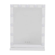 Load image into Gallery viewer, Hollywood Style Lighted Rectangular Makeup Mirror with Base LED Make Up Mirrors Living and Home