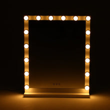 Load image into Gallery viewer, Hollywood Style Lighted Rectangular Makeup Mirror with Base LED Make Up Mirrors Living and Home