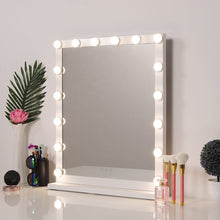 Load image into Gallery viewer, Hollywood Style Lighted Rectangular Makeup Mirror with Base LED Make Up Mirrors Living and Home 16 Light