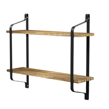 Load image into Gallery viewer, Industrial 2-Tier Home Decor Floating Wall Shelves