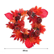 Load image into Gallery viewer, Fall Maple Leaf Pumpkin Wreath Artificial Wreath Front Door Decoration Living and Home