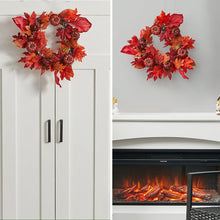 Load image into Gallery viewer, Fall Maple Leaf Pumpkin Wreath Artificial Wreath Front Door Decoration Living and Home