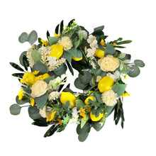 Load image into Gallery viewer, Summer Faux Lemon Peony Wreath with Green Olive Leaves Artificial Plants Living and Home