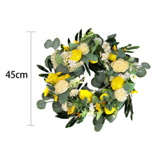 Load image into Gallery viewer, Summer Faux Lemon Peony Wreath with Green Olive Leaves Artificial Plants Living and Home