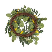 Load image into Gallery viewer, Summer Faux Lemon Peony Wreath with Green Olive Leaves Artificial Plants Living and Home