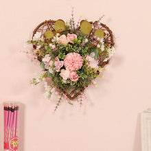 Load image into Gallery viewer, Rustic Assorted Flowers Heart-shaped Wreath Wedding Decoration Artificial Plants Living and Home