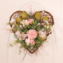 Load image into Gallery viewer, Rustic Assorted Flowers Heart-shaped Wreath Wedding Decoration Artificial Plants Living and Home