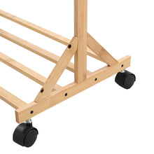 Load image into Gallery viewer, Bamboo Clothes Rack with Bottom Shelf Shoe Clothing Organizer
