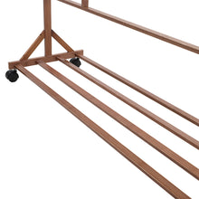 Load image into Gallery viewer, Bamboo Clothes Rack with Bottom Shelf Shoe Clothing Organizer