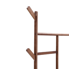 Load image into Gallery viewer, Bamboo Clothes Rack with Bottom Shelf Shoe Clothing Organizer
