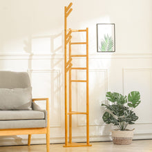 Load image into Gallery viewer, Bamboo Coat Rack Stand Coat Standing Tree for Entryway Bedroom Office Living and Home