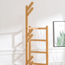 Load image into Gallery viewer, Bamboo Coat Rack Stand Coat Standing Tree for Entryway Bedroom Office Living and Home