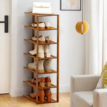 Load image into Gallery viewer, 7 Tiers Bamboo Shoe Rack Entryway Hallway Shoe Shelf