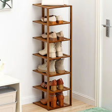 Load image into Gallery viewer, 7 Tiers Bamboo Shoe Rack Entryway Hallway Shoe Shelf