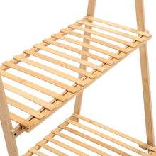 Load image into Gallery viewer, 2-Tier Bamboo Hanging Plant Stand Folding Planter Rack