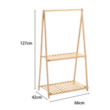 Load image into Gallery viewer, 2-Tier Bamboo Hanging Plant Stand Folding Planter Rack