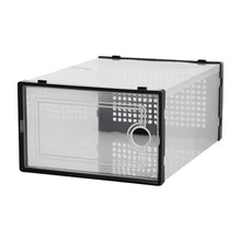 Load image into Gallery viewer, 12x Stackable Shoe Storage Box Organiser Black