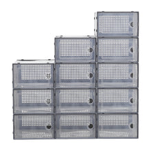 Load image into Gallery viewer, Livingandhome 12x Stackable Shoe Storage Box Organiser Grey