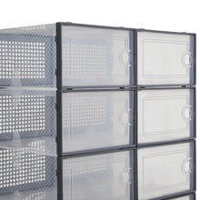 Load image into Gallery viewer, Livingandhome 12x Stackable Shoe Storage Box Organiser Grey