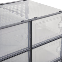 Load image into Gallery viewer, Livingandhome 12x Stackable Shoe Storage Box Organiser Grey