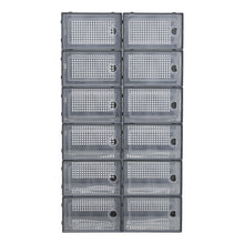 Load image into Gallery viewer, Livingandhome 12x Stackable Shoe Storage Box Organiser Grey