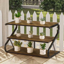 Load image into Gallery viewer, Rustic S-frame Shoe Rack 3-Tier Shelf Living and Home