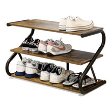 Load image into Gallery viewer, Rustic S-frame Shoe Rack 3-Tier Shelf Living and Home