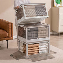 Load image into Gallery viewer, Transparent Folding Storage Box with Wheels