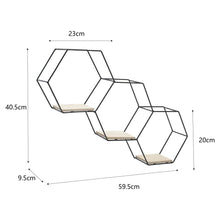 Load image into Gallery viewer, 3 Style Diy Hexagonal Wall Shelf Storage Wall Shelves Living and Home