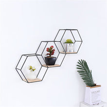 Load image into Gallery viewer, 3 Style Diy Hexagonal Wall Shelf Storage Wall Shelves Living and Home