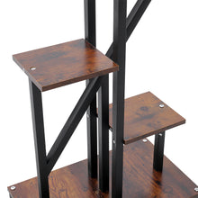 Load image into Gallery viewer, 2 Pcs Half-Heart-Shaped Tiered Plant Stand Rustic Brown