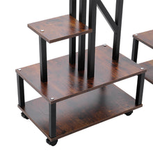 Load image into Gallery viewer, 2 Pcs Half-Heart-Shaped Tiered Plant Stand Rustic Brown